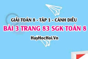 Giải bài 3 trang 83 Toán 8 Tập 1 SGK Cánh Diều
